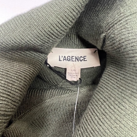 L'Agence Easton One Shoulder Sweater New with Tags Size Large Dark Green - Picture 5 of 16